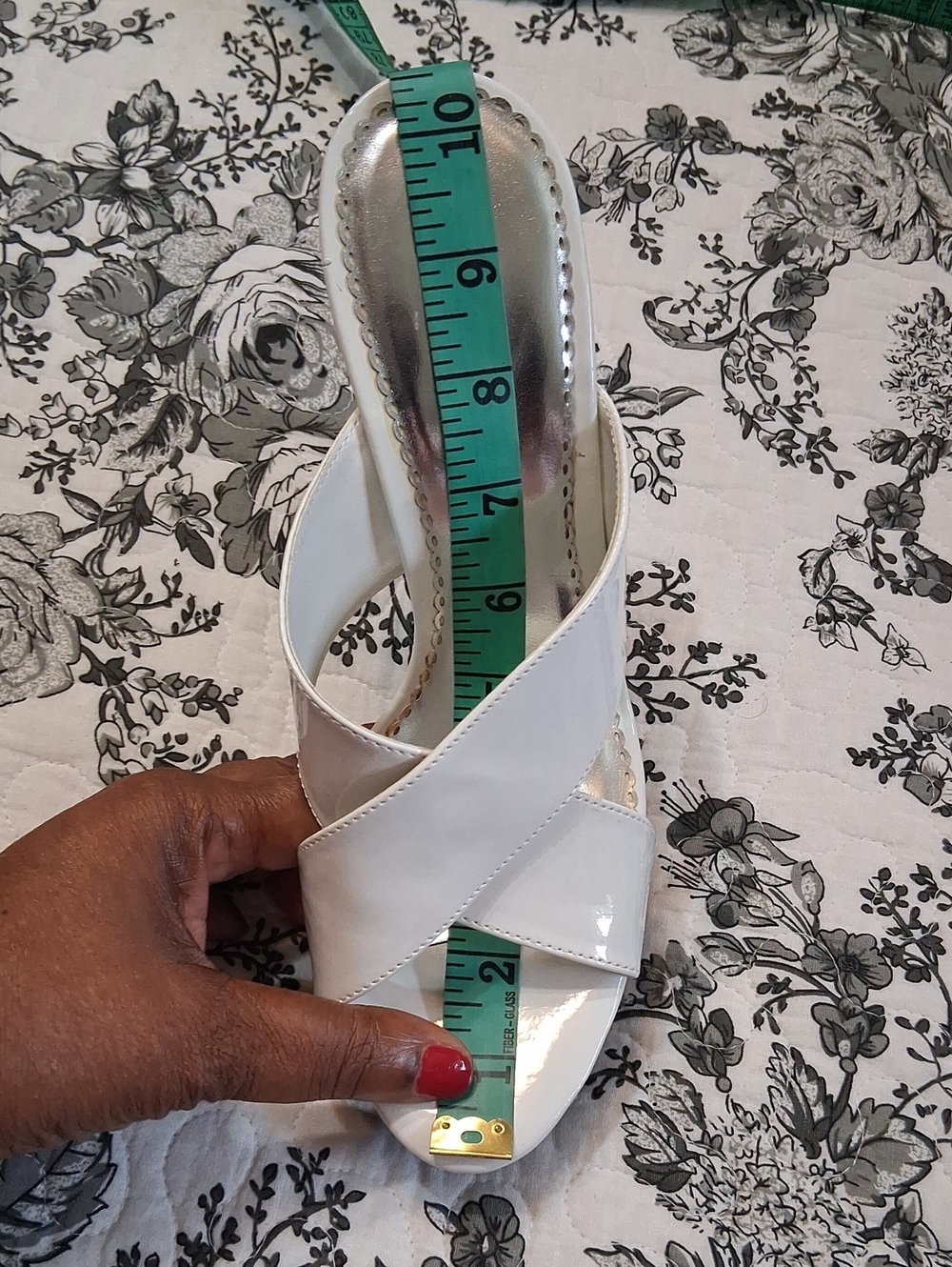 BeBe White Platform Wedge Slide Sandals - Picture 9 of 9